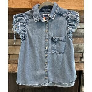 Pilcro Anthropologie Women's Size S Sleeveless Denim Button Up Shirt *A3